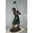 thumbnail image 4 of Nifao Young Boy Plays Golf Bronze Statue – Home Office Decor Sculpture, 19"L x 21"W x 45"H, 4 of 11