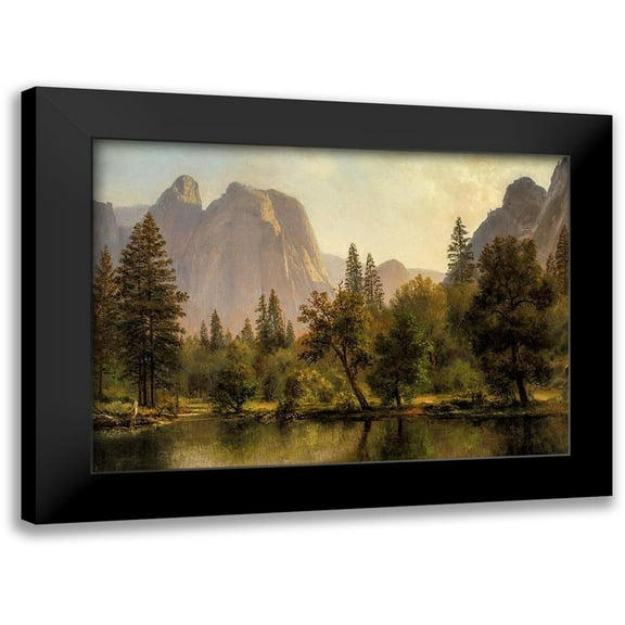 Bierstadt, Albert 14x11 Black Modern Framed Museum Art Print Titled - Cathedral Rocks, Yosemite Valley