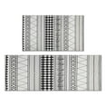 thumbnail image 1 of Black and White Kitchen Rugs, 2-Piece Boho Rug Set - Non-Slip, Machine Washable, Perfectly Designed for Kitchen Floors, 1 of 7