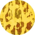 thumbnail image 1 of Ahgly Company Indoor Round Abstract Yellow Modern Area Rugs, 8' Round, 1 of 4