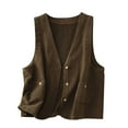 thumbnail image 2 of jjayotai Womens Tops Clearance Women's Denim Cotton Linen Waistcoat Trend Casual Denim Sleeveless Cardigan, 2 of 9