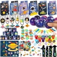 thumbnail image 1 of Set de recuerdos de fiesta SunnyMemory con temática espacial, 230 unidades, para niños, 1 of 7