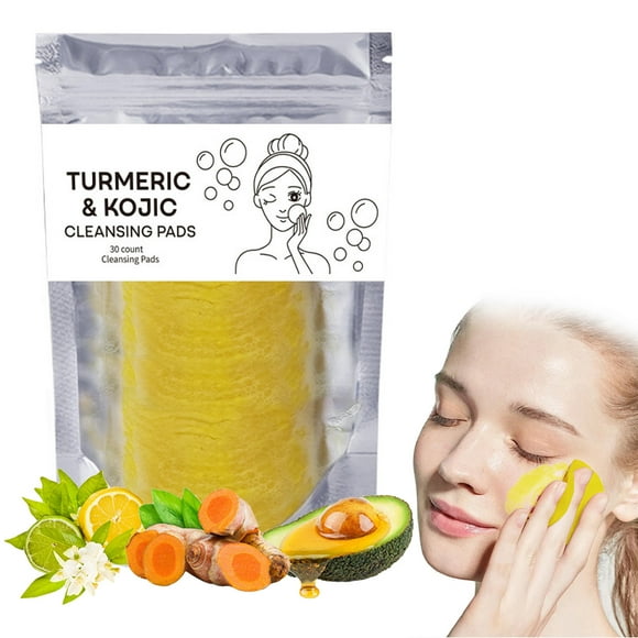 Aursykel Kojic Acid and Turmeric Cleansing Pads 30PCS for Dark Spot Fade Brightening Even Tone Exfoliation Gentle Non Irritating Daily Care with Natural Ingredients for Glossy Complexion