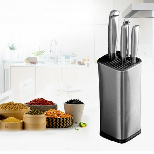 Porte-Couteau, Bloc de Couteaux en Acier Inoxydable Boîte de Rangement pour Couteaux Grande Capacité