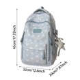 thumbnail image 2 of Cute Star Print Backpack with Star Pendant, Large Capacity Lightweight Student Bookbag for School Travel, 2 of 3