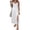 White, variant on Women's Side Slit Scoop Neck Wide Strap Dress Ninety Five Percent Polyester and Five Percent Elastane Easy Care Comfort