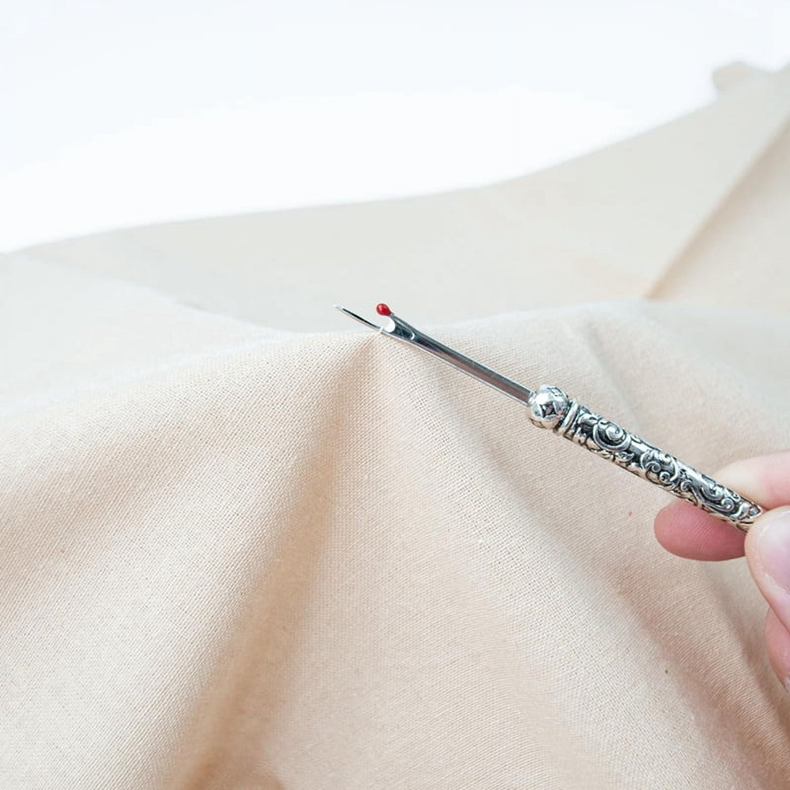 Vintage Style Silver Seam Ripper - Zinc Alloy & Steel Rust-Proof Sewing Tool For Household Crafting