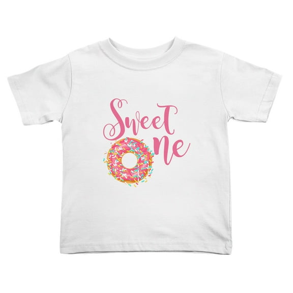 Sweet One Donut 1St Birthday Cute Toddler Tshirts for Boys Girls (White, 3T)