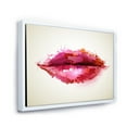 thumbnail image 3 of Red Girl Lips Formed By Abstract Blots 32 in x 16 in Framed Painting Canvas Art Print, by Designart, 3 of 5