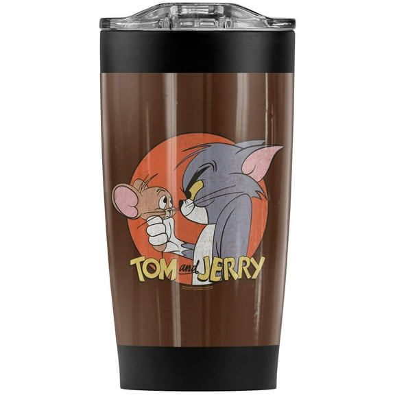 Tom And Jerry/Frenemies Stainless Steel Tumbler 20 oz Coffee Travel Mug/Cup, Vacuum Insulated & Double Wall with Leakproof Sliding Lid | Great for Hot Drinks and Cold Beverages