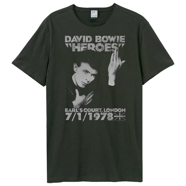 Amplified - Camiseta Heroes 1978 David Bowie para Adultos Unisex (Carbón)