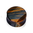 thumbnail image 2 of Blue Palm Jewelry Pair of Natural Blue Tiger Eye Stone Saddle Plug Double Flare Ear Lobe Plugs, 2 of 2