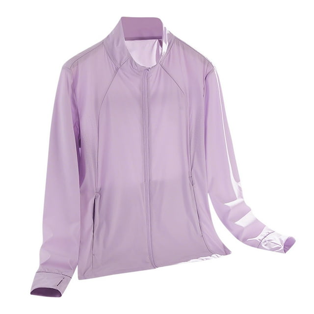 Kaemgyyd Veste de Sport UPF 50+ pour Femmes Légère Protection Solaire Fermeture Éclair Manches Longues Poches Randonnée Extérieure