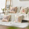 thumbnail image 4 of hofaaa Happy Easter Hello Spring Bunny Ears Pink Throw Pillow Covers, 18 x 18 Inch Cushion Case Decoration for Sofa Couch Set of 4, 4 of 6