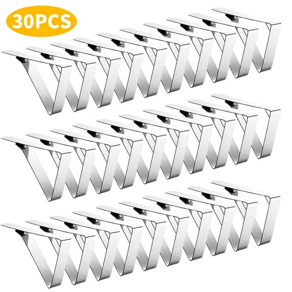RYLZX 30 Pack Tablecloth Clips - Heavy Duty Picnic Table Clips, Stainless Steel Table Cloth Cover Clamps, Table Cloth Holders Ideal for Restaurant Picnics Marquees Weddings Graduation Party