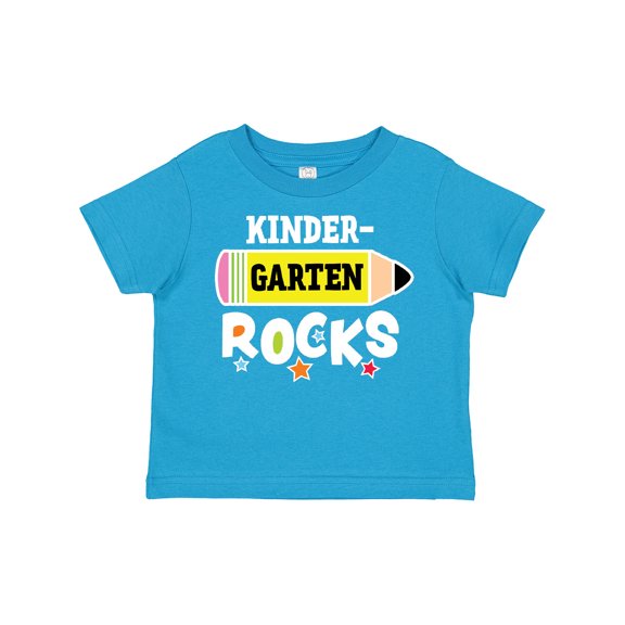 Inktastic Kindergarten Rocks with Pencil and Stars Boys or Girls Toddler T-Shirt