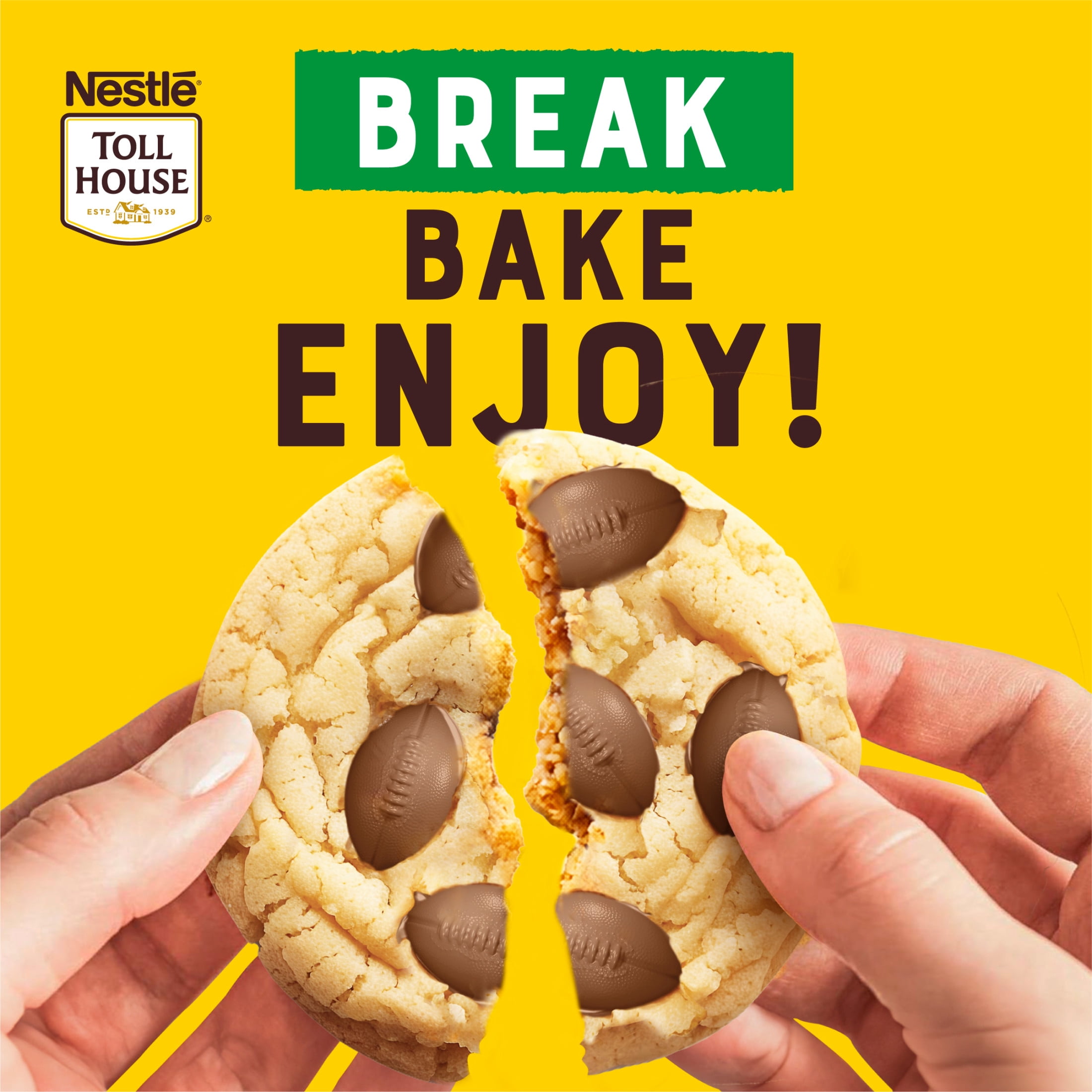 Nestle Toll House Football Cookies, Sugar Cookie Dough, Football Snacks, 20 Cookies 14 oz
