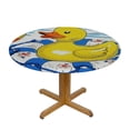 thumbnail image 3 of Orinice Rubber Duck Round Table Cover Stain Resistant Washable Indoor Outdoor Tablecloth Kitchen Dining Wedding Parties Picnic Farmhouse 100% Polyester Fiber 54-58, 3 of 8
