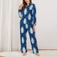 thumbnail image 2 of Balery Beautiful King Penguin Pattern Conjunto de Pijama con Estampado para Mujer, Conjunto de Dos Piezas con Manga Larga, Ropa de Dormir Suave con Bolsillos, Pijamas Cómodos-Medium, 2 of 7