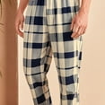 thumbnail image 4 of Aueoeo Mens Tall Pajama Pants Plaid Pants Sleepwear Bottoms Sleep Pants Stright Leg Elastic Waist Pants With Pockets, 4 of 7