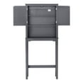 thumbnail image 4 of Two-Door Toilet Cabinet,Home Bathroom Over The Toilet Storage Cabinet Organizer with Adjustable Shelf Free Standing Toilet Rack Wooden Above The Toilet Space Saver Collect Cabinet Gray, 4 of 7