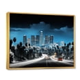 thumbnail image 2 of Designart "Beautiful Cityscape Black and Blue Los Angeles" Cityscapes Floater Framed Canvas Wall Art, 2 of 7