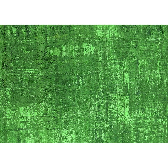 Ahgly Company Indoor Rectangle Oriental Green Industrial Area Rugs, 5' x 7'