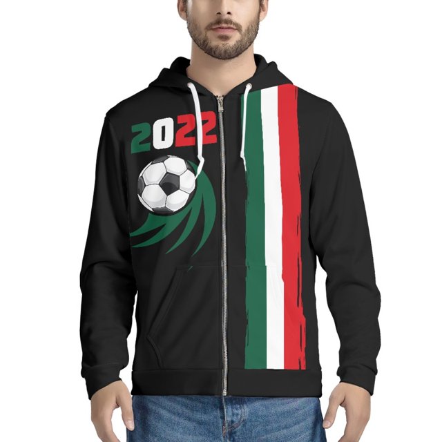 2022 Qatar Football World Cup Zip Hooded Sweater Netherlands Spain Brazil Fans Cheering Jacket