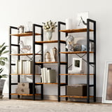Mainstays 6-Shelf Metal Frame Bookcase, Rustic Brown - Walmart.com