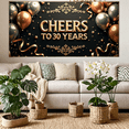 thumbnail image 6 of LUUFILx Cheer's 30 Years Anniversary Backdrop Celebration Banner Gold Decoration Background Party Supplies Photography Props Event Decor, 6 of 7