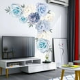 thumbnail image 2 of Girlsshop Wall Sticker 2Pcs/Set Peony Series Blue Home Bedroom Decoration Pvc Waterproof, 2 of 8