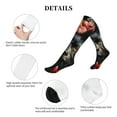 thumbnail image 5 of Lsque Colorful Floral Black Dog Pattern Sport Compression Socks for Men & Women 15-20 mmHg Knee High Nurse Pregnant Running Medical and Travel Athletic, 5 of 6