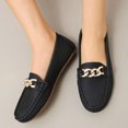 thumbnail image 3 of CHICVOMEY Comfort Flats for Women Non-Slip Women Loafers with Gold Chain Soft Slip-On Flats Casual & Work for Loafers, 3 of 6