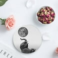 thumbnail image 4 of RYLABLUE Funny Elephant with The Moon Set of 6 Round Coaster for Drinks, Absorbent Ceramic Stone Coasters Cup Mat with Cork Base for Home Kitchen Room Coffee Table Bar Decor, 4 of 5