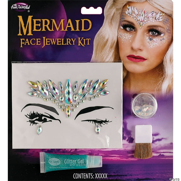 Mermaid Face Jewelry Stones Costume Kit
