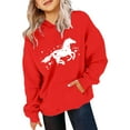thumbnail image 3 of RUTAYY Teen Girls Hoodies Horse Print Long Sleeve Fall Winter Casual Daily Wear Versatile Trendy Hooded Sweatshirt, 3 of 3