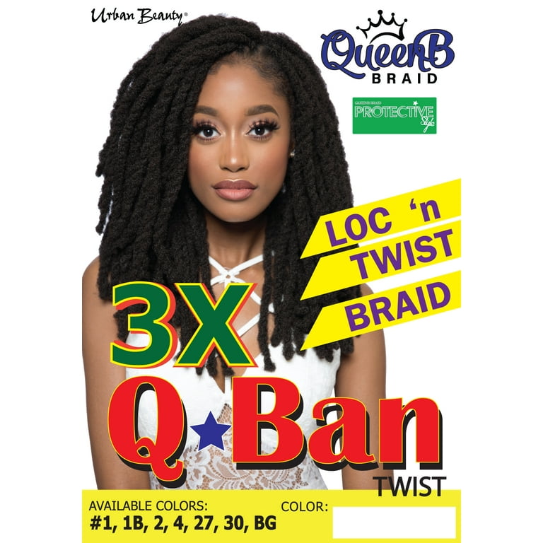 Urban Beauty Queen B Qban Loc N Twist Braid Hair 3X Pack, 16