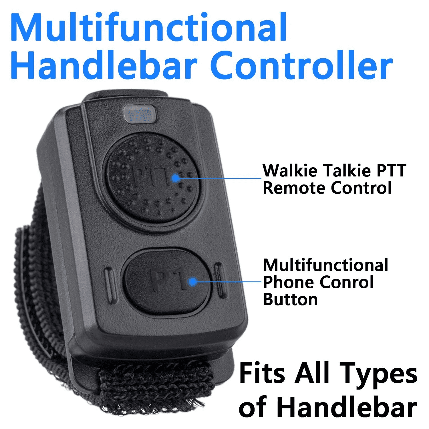 Helmet Headset with Torch and Handlebar PTT Controller - with K1 Radio Bluetooth Adapter