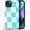 Blue Twist Check, variant on for iPhone 14 Plus Case, [Hybrid 2-Layer Hard Shell] Military-Grade Protection, All-Around Shockproof, Silicone Protective Phone Case for iPhone 14 Plus - Coloring Mushroom
