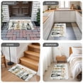 thumbnail image 5 of Eucalyptus Flower Door Mat Indoor Outdoor, Orange Floral Sage Green Leaf Daisy Non Slip Welcome Mat with Rubber Backing, Absorbent Fabric Front Door Mats Entryway Rug for Home Patio Entrance 16"x24", 5 of 8