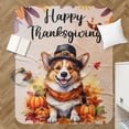 thumbnail image 4 of Happy Thanksgiving Corgi Welcome Thankful Fall Autumn Pumpkin Cozy Sherpa Blanket Welsh Corgi Dog Lover Gifts Idea Warm Soft Throw Blanket - 02021, 4 of 5