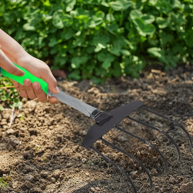 HAMPPLIES 2 Pcs Cultivateur à Main avec Forme Compacte en Fer et Acier Inoxydable Accessoire de Jardinage pour Extérieur