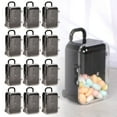 thumbnail image 2 of GQDIN Mini Suitcase Favor Box 12pcs Mini Luggage Travel Suitcase Candy Box Clear Plastic Rolling Trolley Case Jewelry Storage Holder for Wedding Birthday (2.75" x 2"), 2 of 9