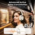 thumbnail image 3 of Bluetooth Headphones Over Ear, 78H Playtime Wireless Headphones, Bluetooth 5.4 Dual Device with Deep Bass, ANC Active Noise Cancelling Headphones, Foldable Lightweight Headset for Travel Home Office, 3 of 10
