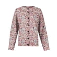 thumbnail image 4 of WTOBBY Women's Christmas Themed Print Cardigan, Christmas Knit Sweater for Fall and Winter, Long Sleeve Pullover with Cute and Fun Patterns,Watermelon Red M, 4 of 6