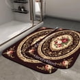 thumbnail image 2 of 1pc Oval Floral Pattern Carpet Absorbent Non-Slip Bathroom Thickened Flannel Rug Decor,Soft,Quick Drying,Suitable For Indoor/outdoor Use,Bathrooms,Bedrooms,Kitchens,Terrace,Laundry Rooms,16"x24", 2 of 9