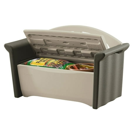 Rubbermaid 3764 4 Cubic Feet Patio Storage Bench Horizontal