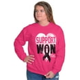 thumbnail image 4 of Support I Won Breast Cancer Awareness Women Crewneck Sweatshirt Brisco Brands S, 4 of 6