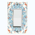 thumbnail image 1 of Metal Light Switch Plate Cover Colorful White Flower Heart Mandala Tile Pattern TIL037, 1 of 13