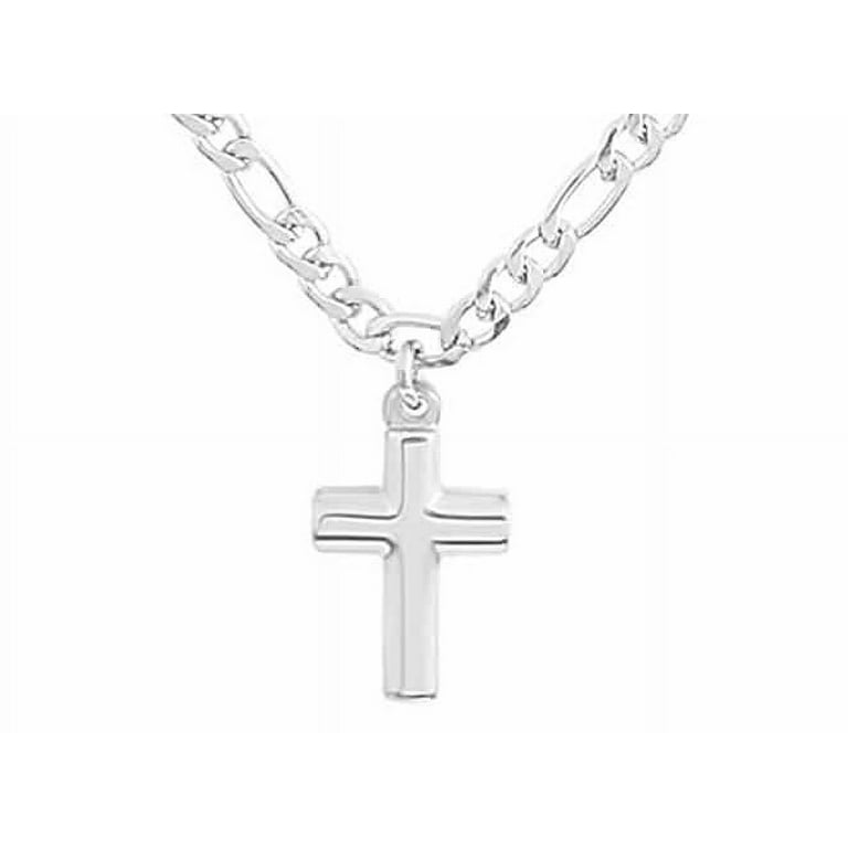 20 inch silver chain store with cross